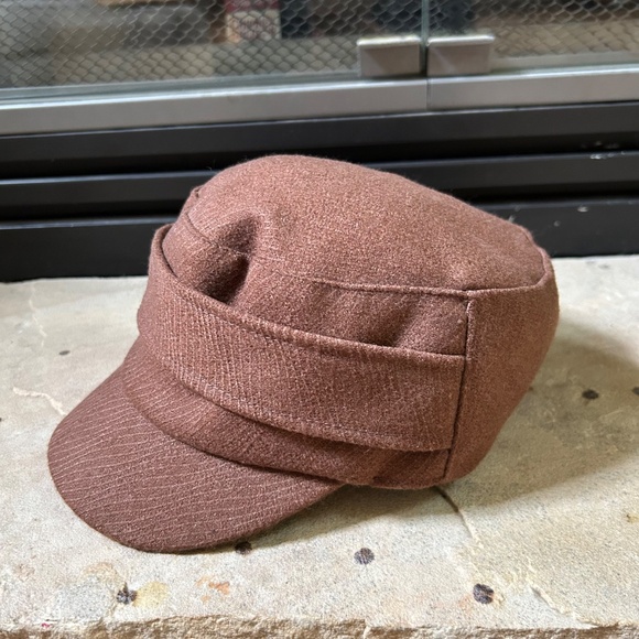 David & Young Army‎ Hat Women's Side Buttons Brown OS Military - Picture 6 of 7